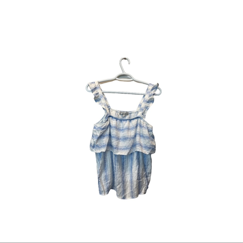 Crave Fame Blue White Stripe Top